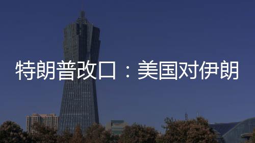 特朗普改口：美國對伊朗動武，不需要盟友幫忙