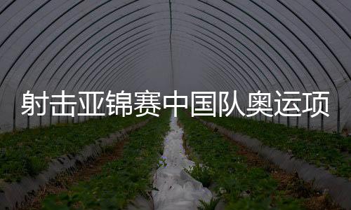 射擊亞錦賽中國隊奧運項目收獲8金7銀1銅