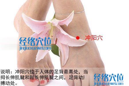 沖陽(yáng)穴位位置圖