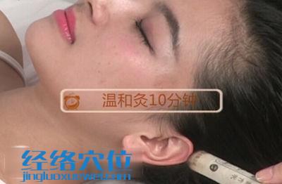 艾灸耳尖穴示范圖