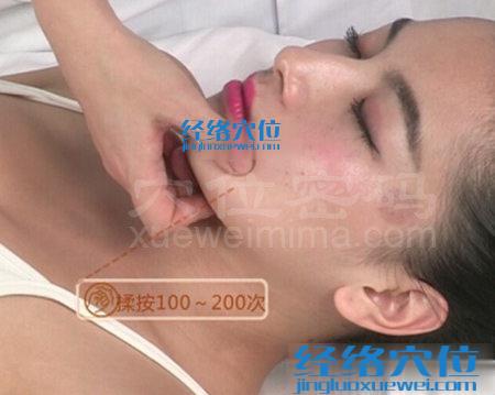 圖解按摩地倉穴方法示范圖