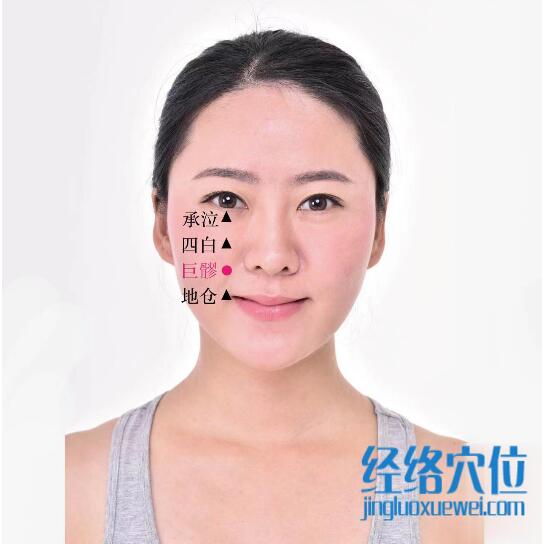 巨髎的準(zhǔn)確位置圖及功效視頻位位置圖