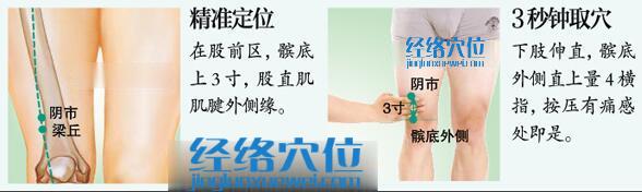 陰市穴的位置圖及取穴方法示范圖