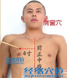 圖解膺窗穴的位置