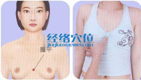 按摩膻中穴的方法示范圖