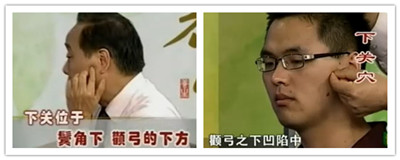上牙齒疼痛：下關(guān)穴的位置圖